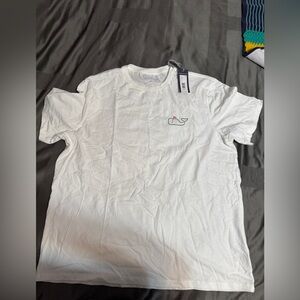 Vineyard Vines White Short Sleeve Tee with Whale Logo